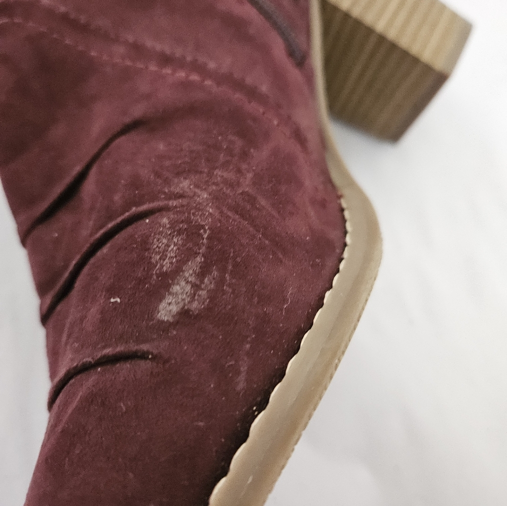 Women's Sonoma Burgundy Suede Ankle Boots Size 8.5 - Picture 13 of 14